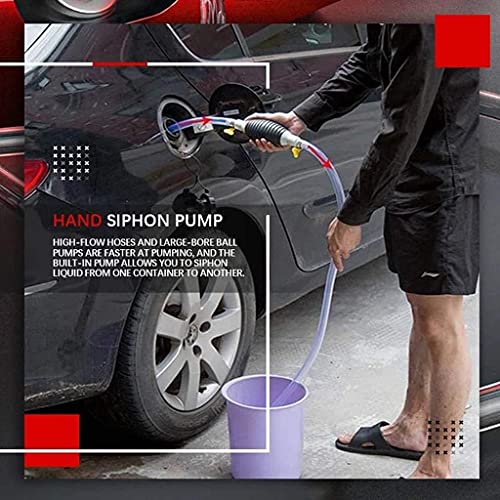Image of AL- FALAH Fuel Transfer Pump Kit Tank Sucker Newest High Flow Hand Pump Portable Manual Car Fuel Transfer Pump for Petrol Diesel Oil Liquid Water Fish Tank
