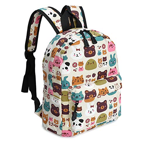 Zicac Mochilas Infantiles, Lona Bolsa Mochila Niño Mochila Bebe Guarderia Mochila Escolar con Animal para Niñas y Niños de 3 a 6 años de Edad