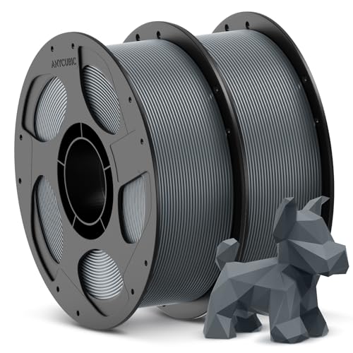 Image of ANYCUBIC 3D Printer Filament PLA Bundle, PLA Filament 1.75mm Dimensional Accuracy + /- 0.02mm, 1KG Reusable Spool, 2KG Texture Grey
