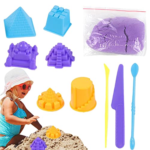 Areia Mágica - areia antiaderente com moldes areia,Brinquedos praia coloridos para meninos e meninas relaxantes, kit areia mágica areia dinâmica para atividades infantis Baodan