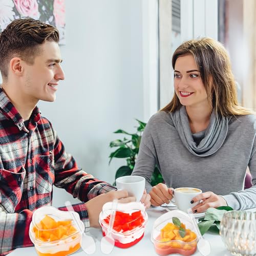 Save 23% on 50 Heart-Shaped Dessert Cups with Lids & Spoons - Image 7