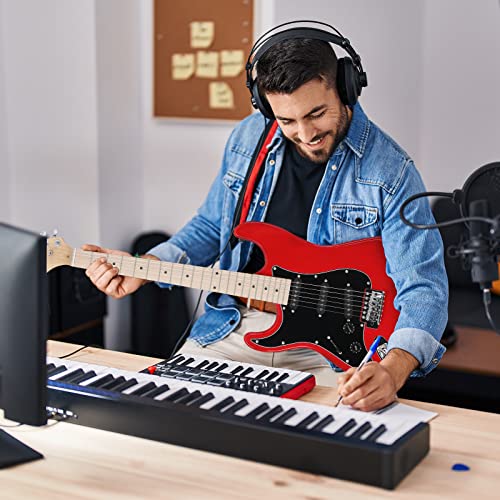 Image of GLARRY Full Size Electric Guitar for Music Lover Beginner with 20W Amp and Accessories Pack Guitar Bag (RED, Left Handed 39 inch)