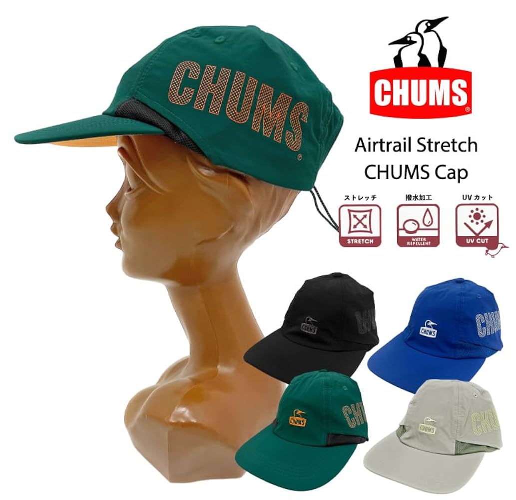 Amazon.co.jp: CHUMS CH05-1429 Air Trail Stretch Chums Cap