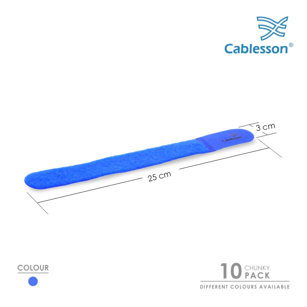 Cablesson, Chunky Pack, Reusable Releasable Hook and Loop Nylon Self-Gripping Cable Ties, Straps and Keep wire cord tidy - Image 2
