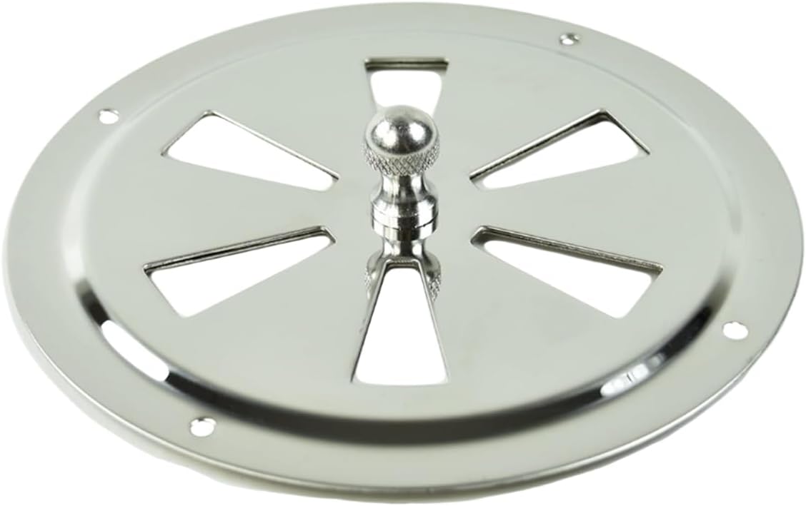 MARINE CITY Portable 304 Grade Stainless Steel Polished Round Butterfly Vent with Center Knob Shutter Vent