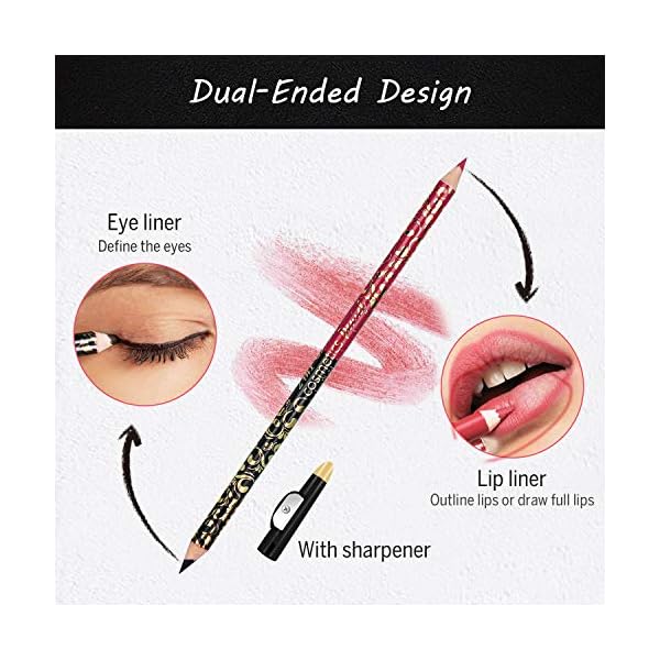 High-Pigmented-Lip-Liner-Set-Pack-of-12-Creamy-and-Smooth-2-in-1-Matte-Make-Up-Lip-Liners-Pencil-for-DailyTravelPartyWork-with-Eyeliner-Function-and-Sharpener High Pigmented Lip Liner Set - Pack of 12 Creamy and Smooth 2-in-1 Matte Make Up Lip Liners Pencil for Daily/Travel/Party/Work, with Eyeliner Function and Sharpener