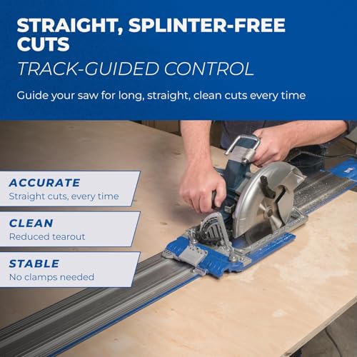 Image of Kreg KMA2700 Accu-Cut - Universal Track Saw Guide System - Cuts up to 50 inch Long - No Clamps Needed - Make Straight, Cross, Rip & Angled Cuts Easily - Circular Saw Guide - Woodworking Tool