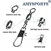 AMYSPORTS Fishing Tackle Barrel Swivel Snap High Strength Snap Swivel Saltwater Stainless Steel Fishing Barrel Snaps Interlock Snaps Freshwater Leader Lure Connnector Accessories 25pcs 123lbs