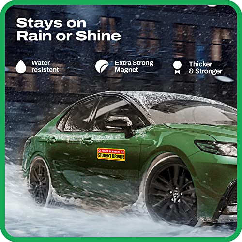 Adheisign Adheisign 3-Pack Student Driver Magnets | Removable & Reflective New Driver Sticker Decal For Car | Supportive Helpful 3In X 9.5In Bs-3Pk-Txt Bs-3Pk-Txt #TOP5