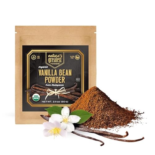 Nature's Greatest Organic Madagascar Ground Vanilla Bean Powder - Pure, All-Natural, Gluten-Free,