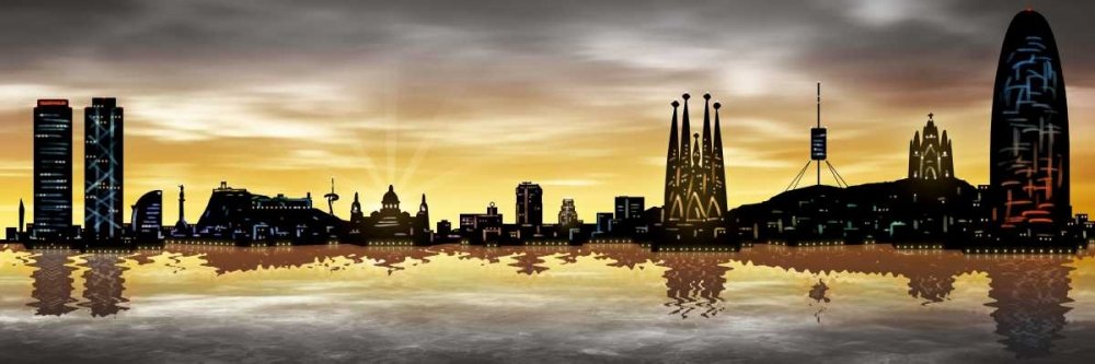 Feeling at home LAMINA sobre LIENZO ENROLLADA Horizonte de Barcelona 05 Ferriz Jose - Lugares Rectangular Canvas 380gr-100% Algodón cm_48_X_149
