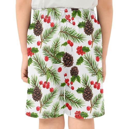 Leaves Branch Athletic Shorts with Zipper Pockets, Youth Boys Athletic Running Shorts for Summer3