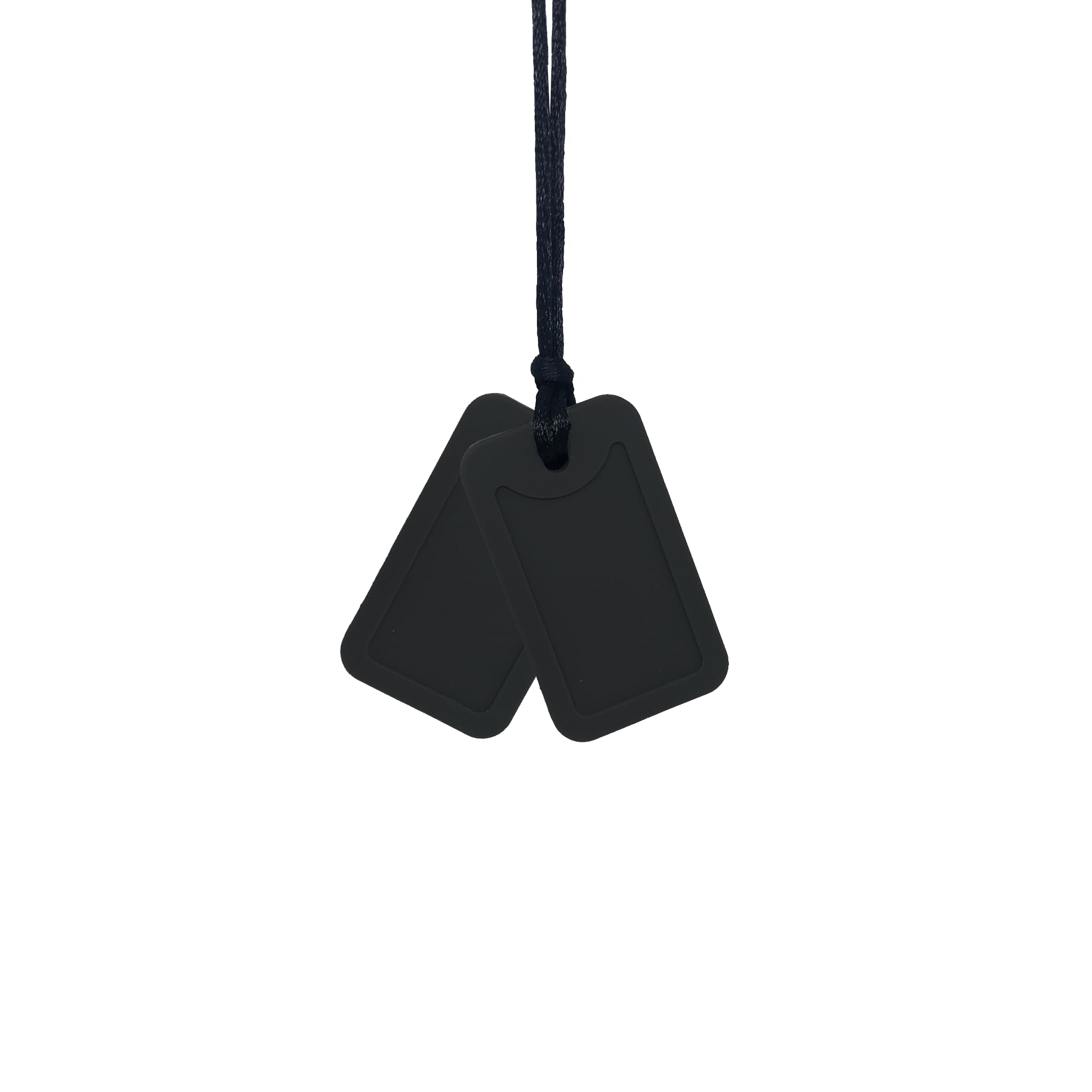 Sensory Oojamabobs - Dog tags pendant chew necklace - Autism - Black MIX 'N' MATCH! (Black & black)