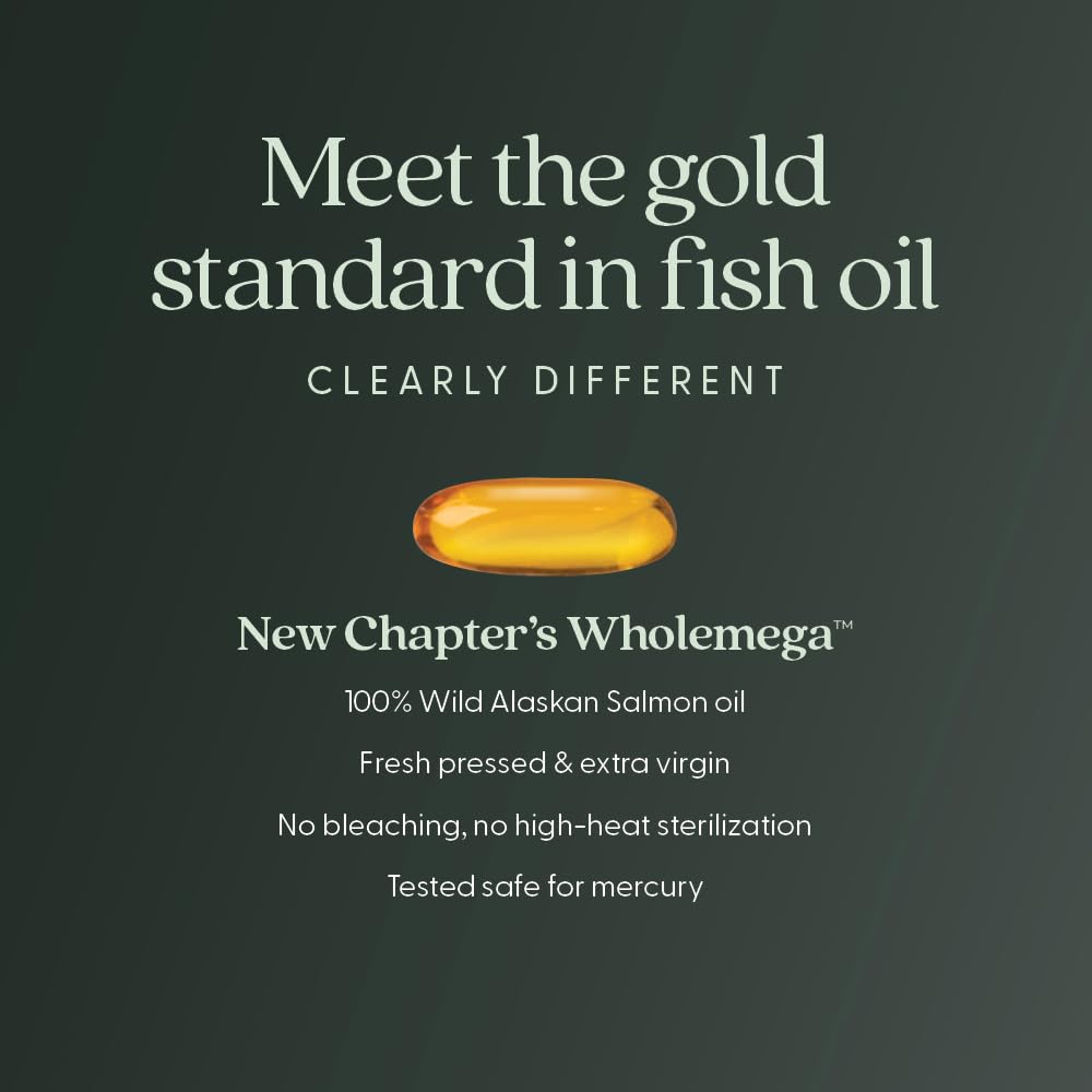 New Chapter Wholemega Wild Alaskan Salmon Oil 60 Softgels product thumbnail 6