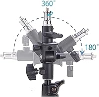 Vista 4 de WELLMAKING 2 unidades de adaptador de inclinación en forma de U, soporte giratorio para paraguas, soporte de luz con adaptador de tornillo macho