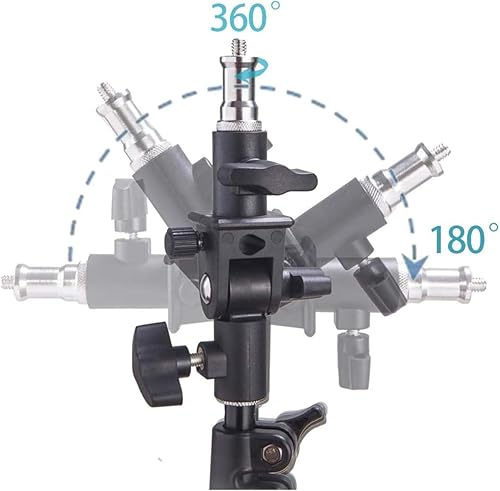 Miniatura 4 de WELLMAKING 2 unidades de adaptador de inclinación en forma de U, soporte giratorio para paraguas, soporte de luz con adaptador de tornillo macho