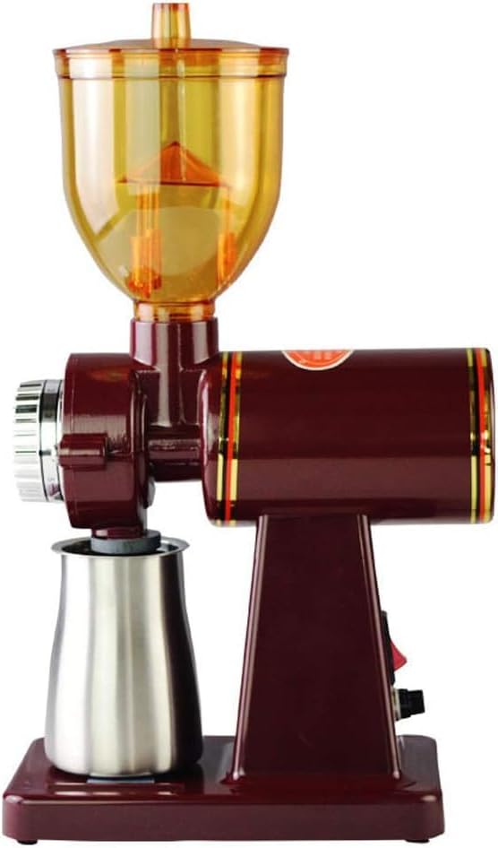 YUEWO Electric Grinder Multi-Function Commercial Coffee Grinder Anti-Jump Bean 8 Gear Thickness Adjustment (Black,Anti-Skip)