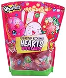 Shopkins Valentines Day Classroom Plastic Heart Gifts with Candy, 18 Count