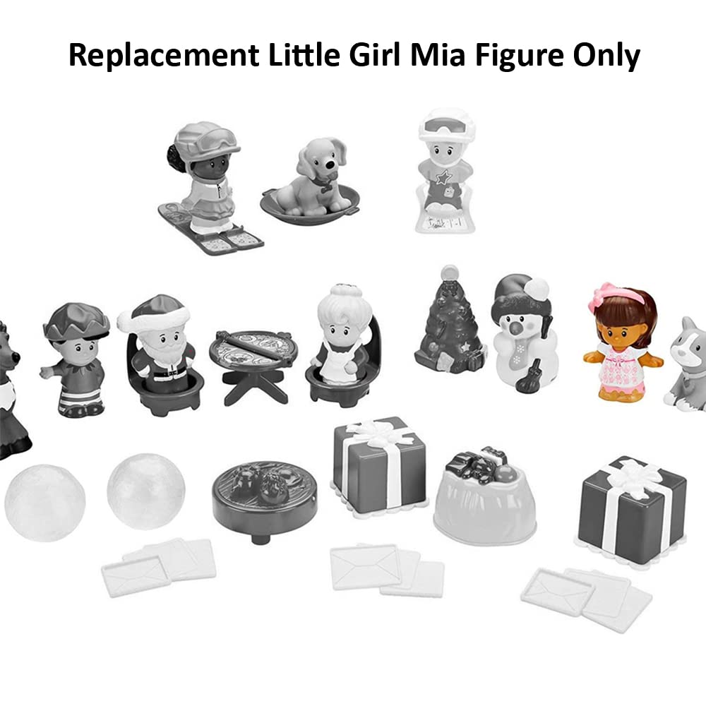 Pieza de repuesto para Fisher-Price Little People Calendario de Adviento – DGF96 o GLK12 ~ Reemplazo de figura de niña pequeña Mia ~ Funciona con otros juegos también