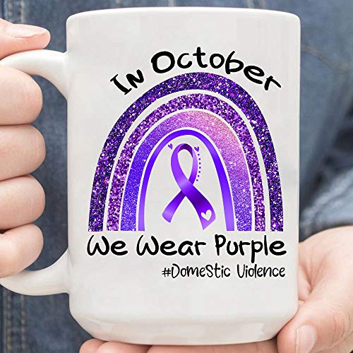 In-October We Wear Purple, Domes-tic Awa.reness Gift, Purple Rib.bon Gift For Women -davh30112021 Mug