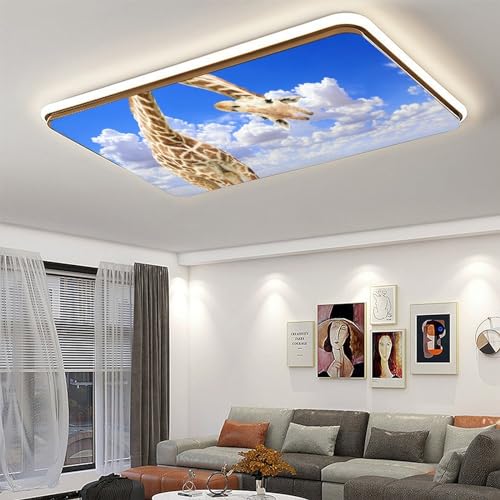 Image of 2 Pack Fluorescent Light Cover for Ceiling Light Classroom- Funnu Giraffe Magnetic Light Cover Fluorescent Light Shade Panel, Decorative Film Filter for Reducing Harsh Glare Flicker Home Decorations