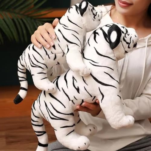 Image of Tickles Standing Siberian White Tiger Soft Stuffed Plush Animal Toy for Kids Boys & Girls Birthday Gift (Color: White Size: 30 cm)