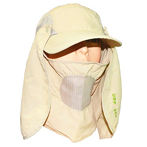 Qing Outdoor® UPF 50+ Summer Hat with Neck Protection Flap (Beige)