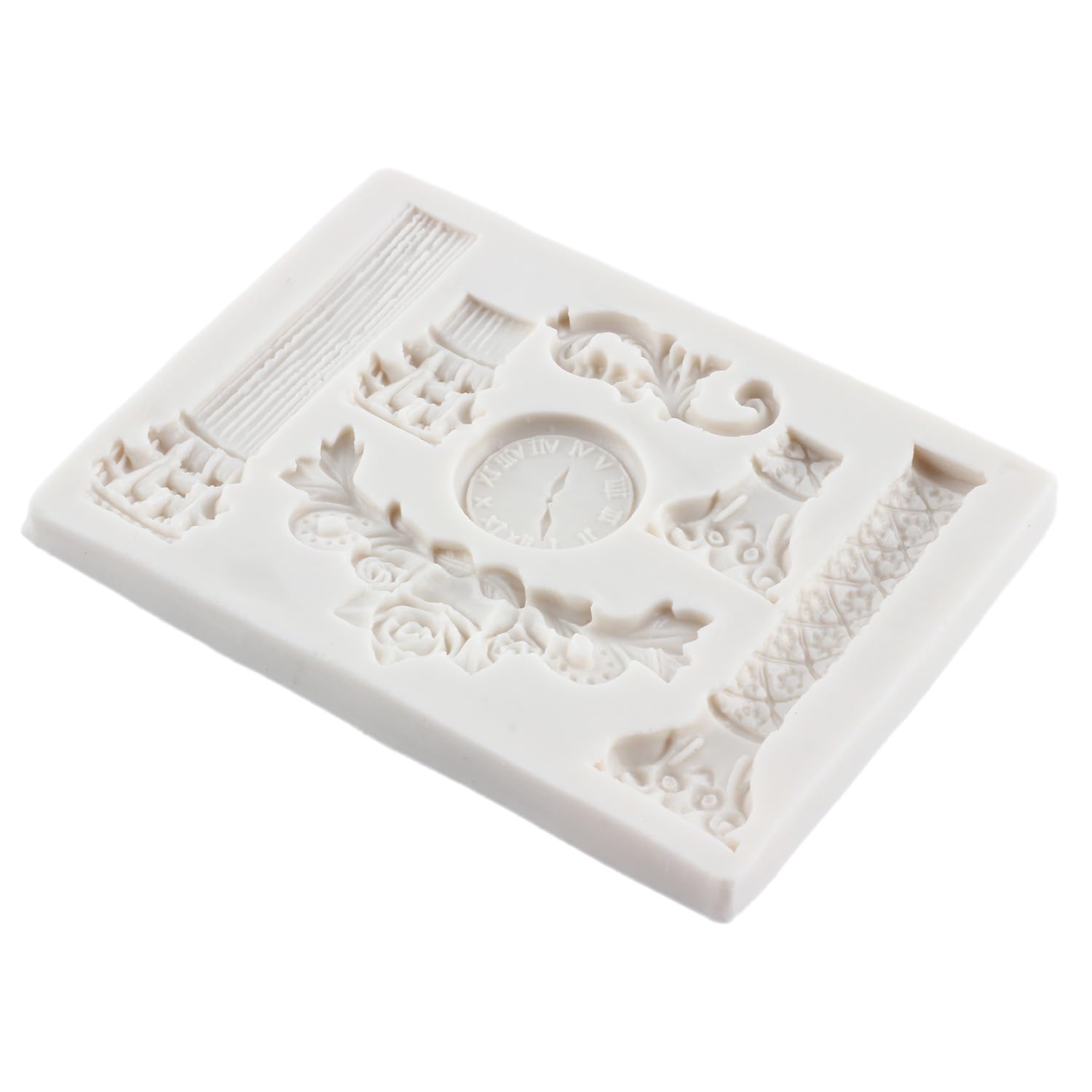 Stampo in silicone a forma di colonna romana per fondente, pilastri in marmo greco, motivo retrò europeo, orologio per cioccolatini, caramelle, decorazioni per torte, topper per cupcake,