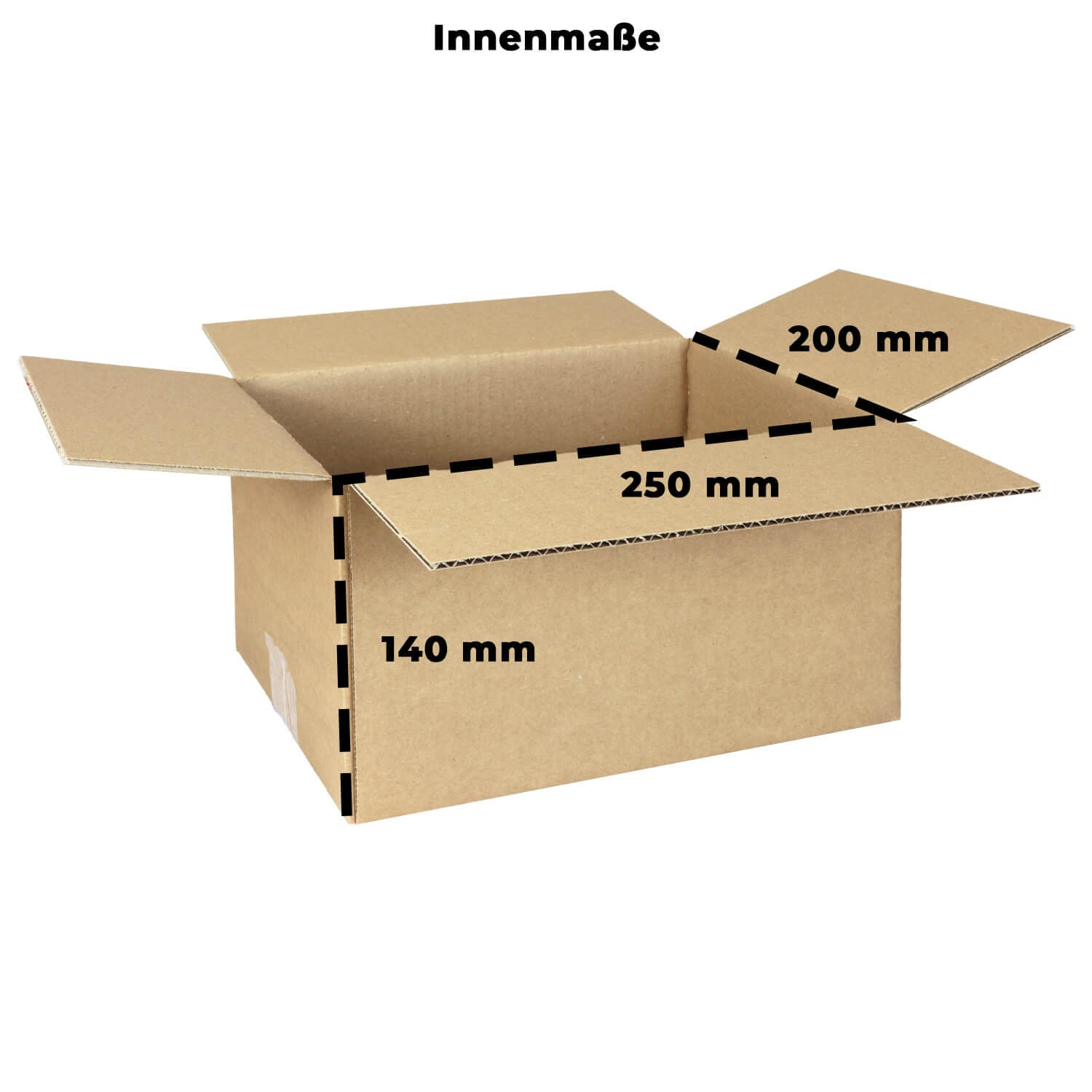 smiley pack 200 Stück Faltkartons 250 x 200 x 150 mm braun KK26 Versandkarton Verpackungskartons 25 x 20 x 15 cm aus Wellpappe 1 wellig Karton Pappkarton Versandbox Paket Päckchen