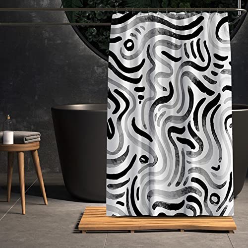 Rideau de douche abstrait noir KnSam pour une ambiance moderne et design