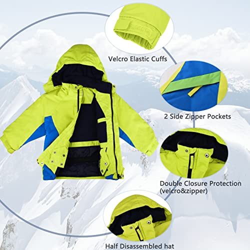 Boys Waterproof Winter Snow Coat, Kids Ski Snow Jacket for Boys, Warm Fleece Lined Winter Windproof Jacket with Hood4