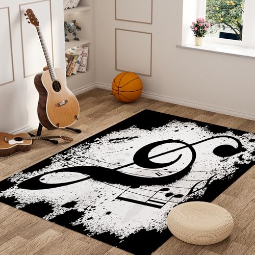 Tapete Decorativo con Notas Musicales 150x203 cm miniatura 3