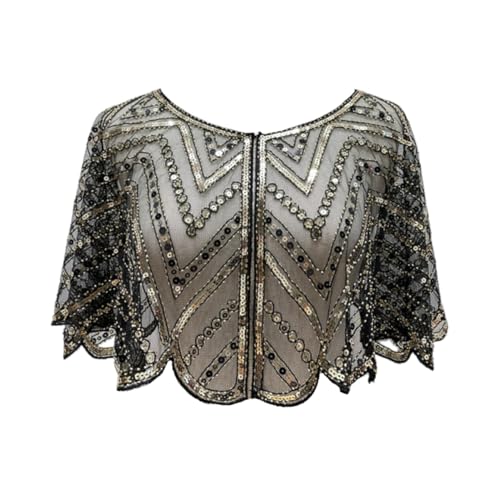 Beaded Shawl, Shawl Wraps for Evening Dresses Sequin Beaded Flapper Evening Shawls for Women Gatsby Accessories