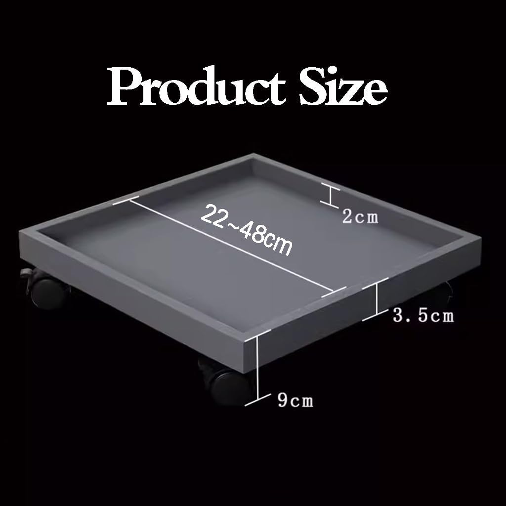 Plant Stand Caddy Plant Saucer Tray Flower Pot Tray with WheelsMover Indoor Rolling Planter Movable Plant Stand on Wheels for Indoor Outdoor/Brown/38Cm,White-34Cm