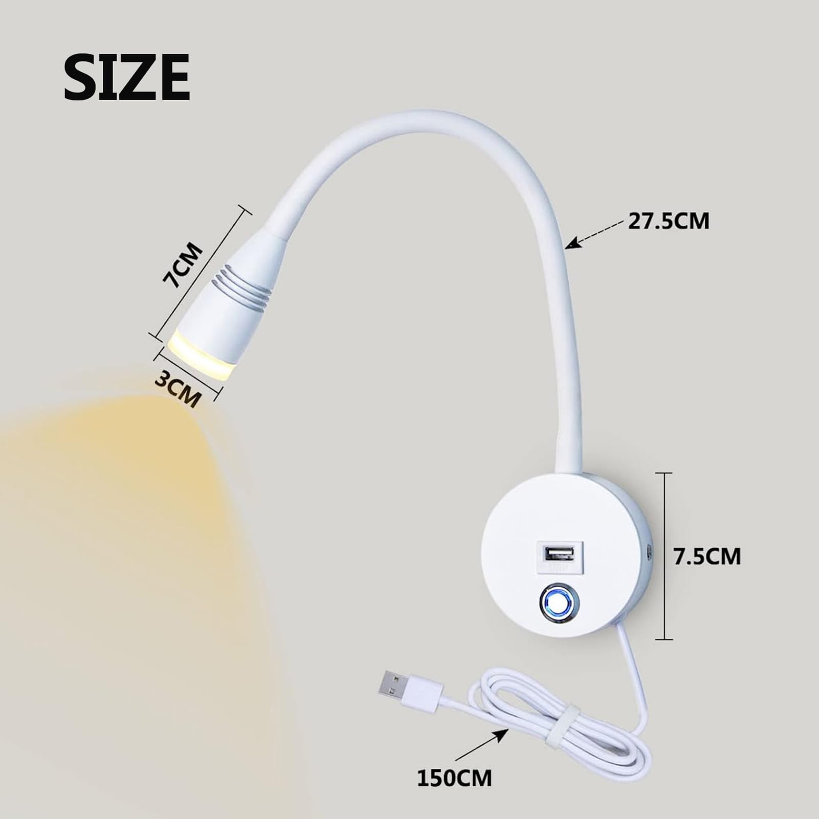 Wand Leeslamp met Flexibele arm - wit | zwart | chroom - Beste Keus