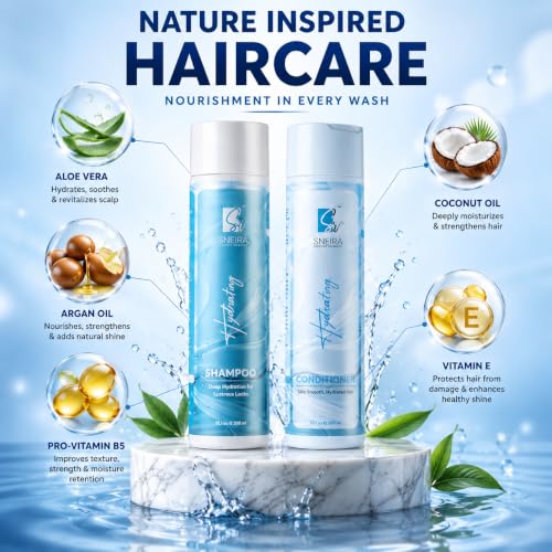 Image of Deep Cleansing & Hydrating Conditioner AND Shampoo For Softening, strengthening & moisturising Hair, Natural | Paraben-free| Silicone-free (COMBO, 600ml) (COMBO)