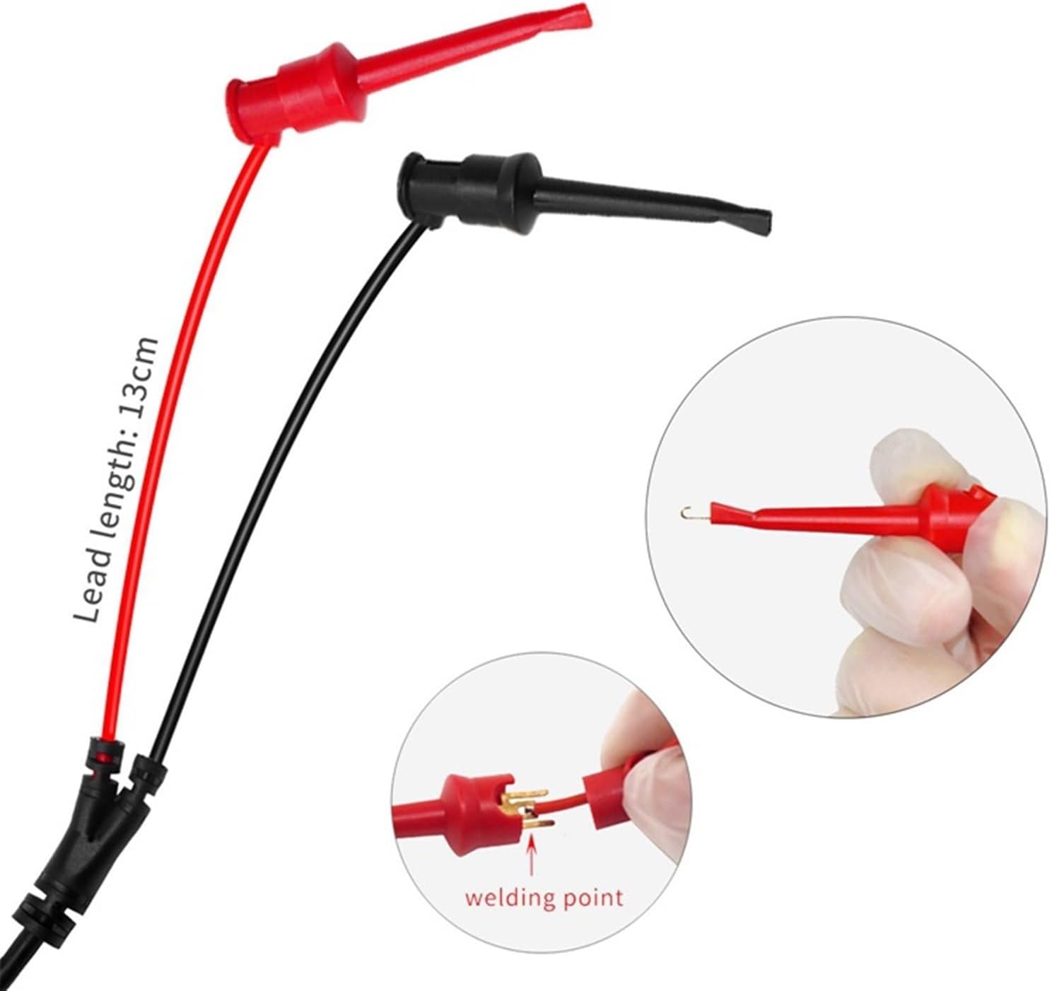 P2100 Oscilloscope Probes + P1007B Test Hooks Leads Mini Grabber to BNC Coaxial Cables Set Insulated Probe for DIY Cable