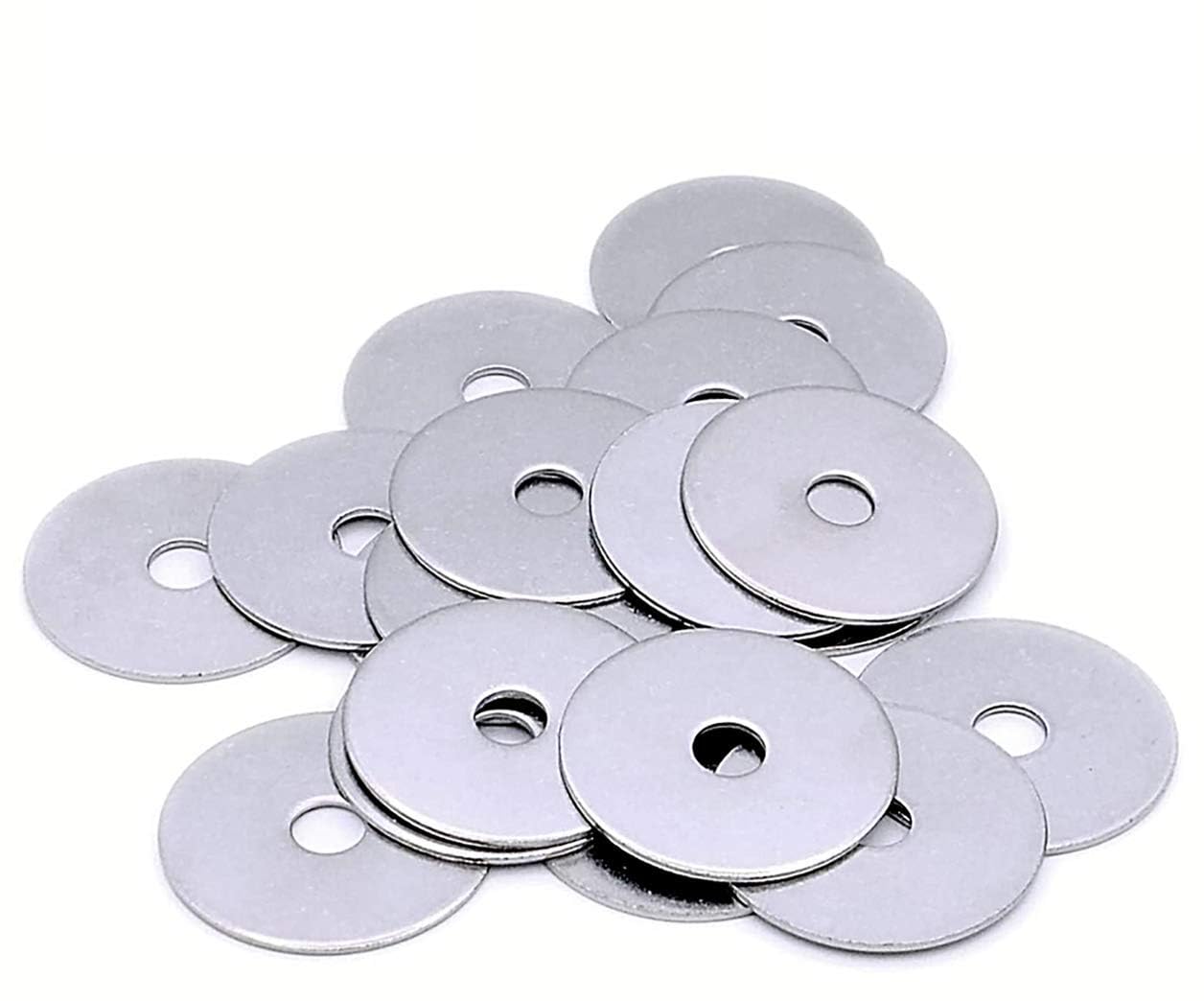 315 Supplies M8 x 25mm A2 Alloy Steel Penny Washers (100 Pack) - Heavy Duty Flat Washers for Screws & Bolts - DIY Projects