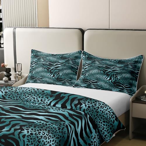 Sets de housses de couettes patchwork imprimé zèbre en coton