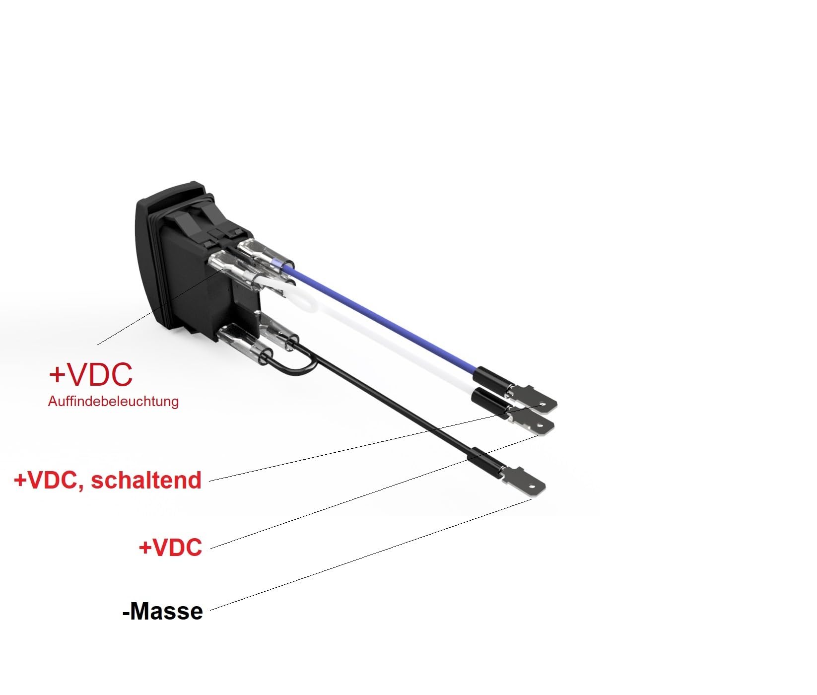 LED-MARTIN Interrupteur à bascule série Versio - Avec jeu de câbles - 12 V/24 V - Gyrophare - 001