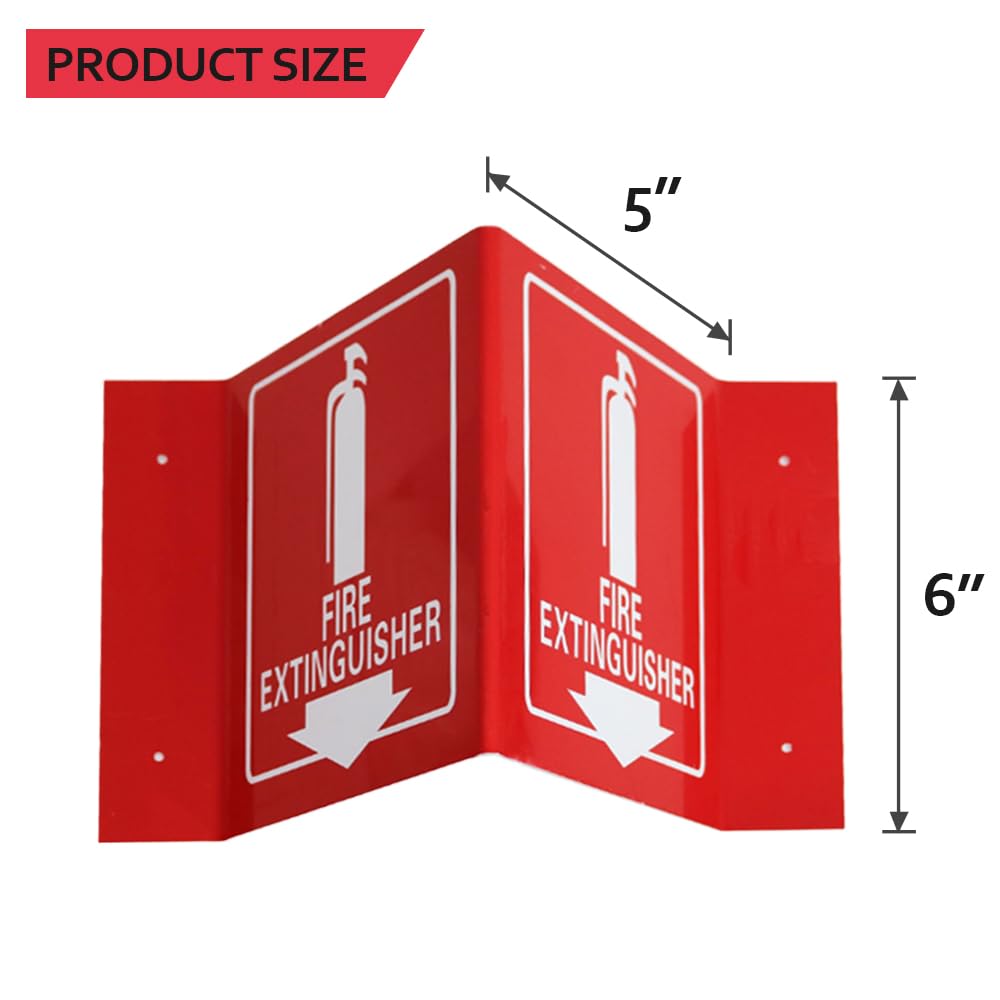 Fire Extinguisher Projecting Sign with Down Arrow - Shopping Office Schools Emergency Tips Stickers Supply, 5