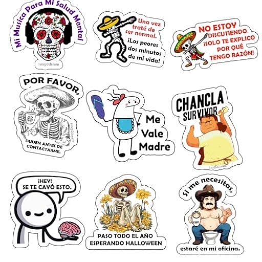 1step2dream Pegatinas Divertidas en Español para Adultos - Calcomanías Impermeables de Meme Sarcástico - Pack para Cascos, Portátiles y Botellas de Agua | Ya disponible en tu tienda friki favorita! En mundofriki.es!