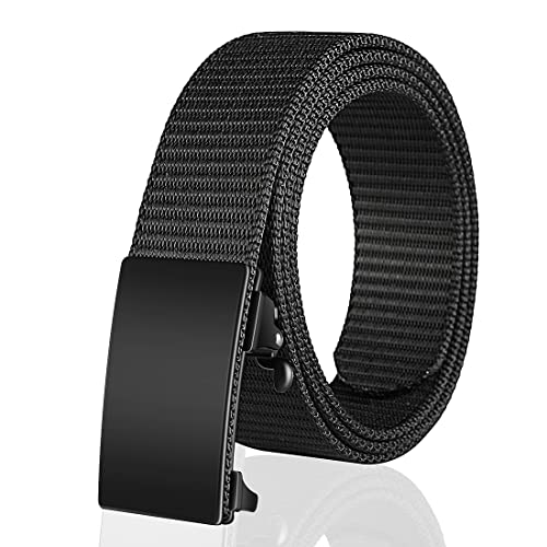 Men's Ratchet Web Belt with 1.3 inch Nylon Automatic Buckle for Casual Wear