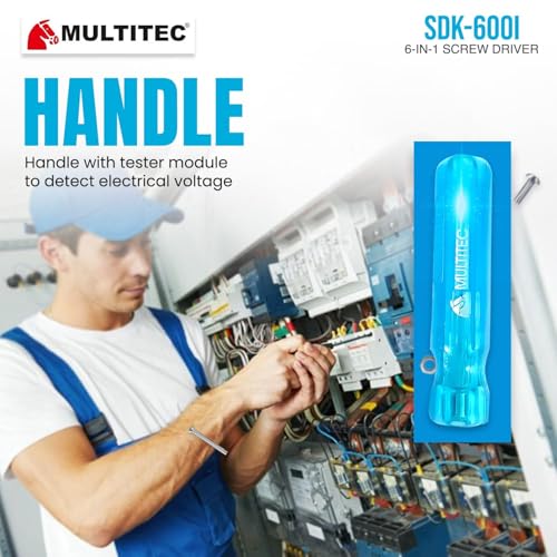 Image of MULTITEC SDK-600i Insulated Screwdriver Kits | Electrician Tool Set with Multibit Drivers | Heavy-Duty Electrical Maintenance Toolkit