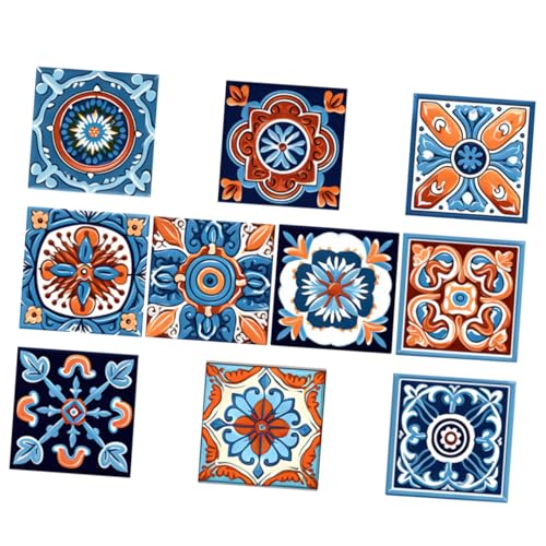 NUOBESTY 10 Piezas Vinilos decorativos marroquíes para teja baño muro pegatinas pared adhesivo pared azulejos de la piscina de peces azulejo de la piscina pegatinas de polivinilo