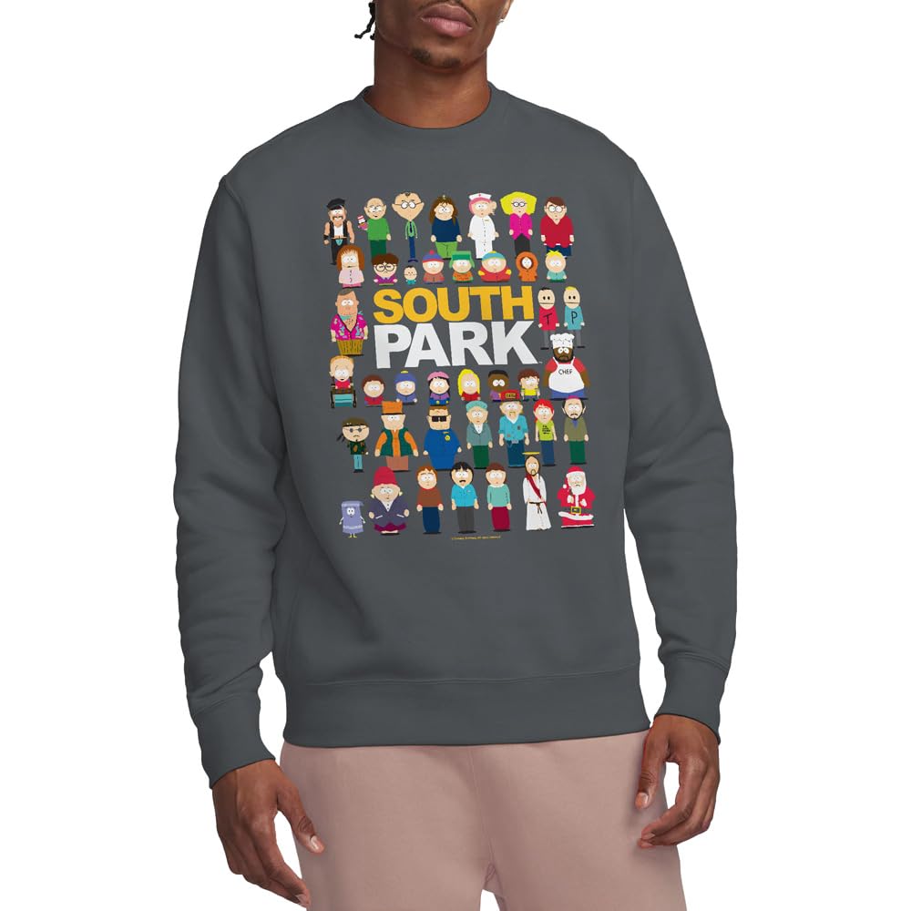 South Park Full Cast Crew Sweatshirt, Charcoal, XX-Large