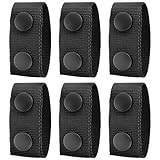 LIQWEI 6 Pack Nylon Belt Keepers for Duty Belt, Double Snaps Police Belts, Black Belting Accessories with Double Snaps (Fits 2