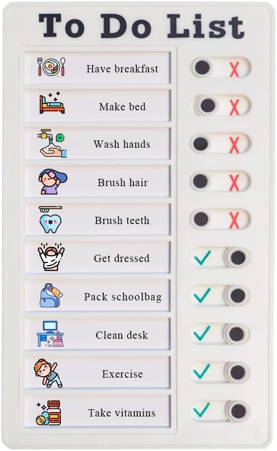 Honosen Kinder To-Do Liste - 2 Aufgabentafeln Für Morgen & Abend Routine Mit Stift