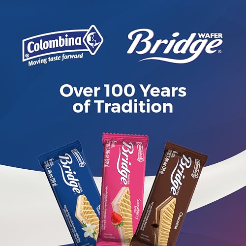 Image of Colombina Bridge Wafer Cookies Variety Pack, Vanilla Strawberry Chocolate, 50 Count (30g Each), Bulk Box 52.91 oz (3.3 lb)