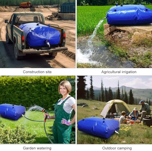 330L Large-Capacity Foldable Water Storage Bag - Portable PVC Container with Handle for Camping, Gardening, Emergency Preparedness, Drought & Fire Relief Solutions